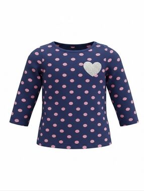 Jumping Beans | Pink Polka Dot Silver Heart Blue Top | Baby Girl 12M